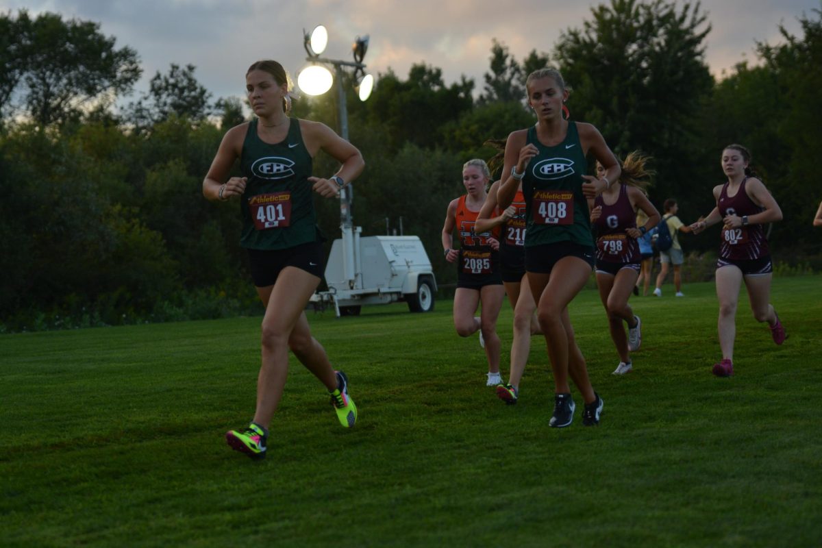 Anna Krampe running in one of her cross-country meets during the season.