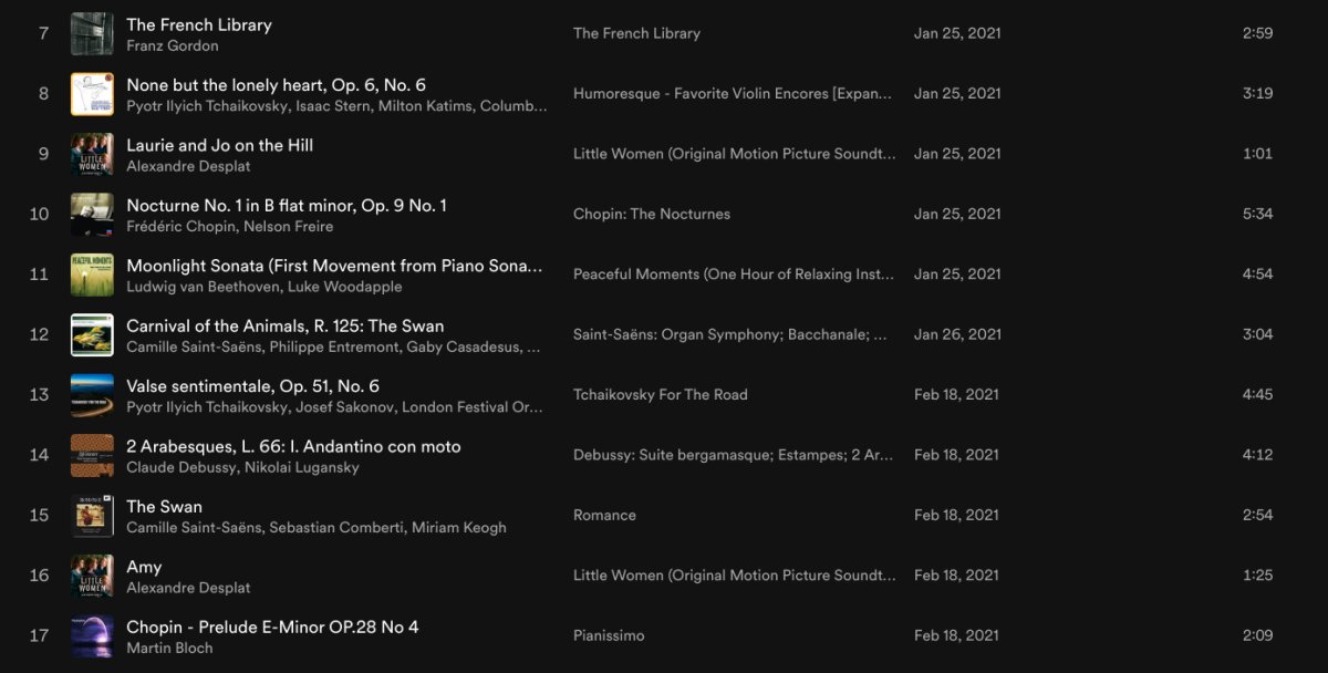 Some of the music I listen to while Im studying; all classical music.