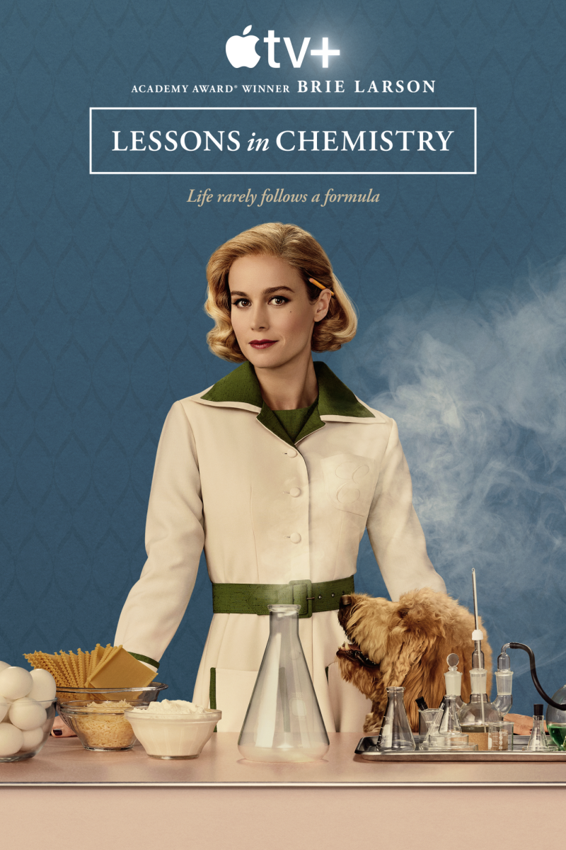 The main poster for Lessons in Chemistry, now streaming on Apple TV+.