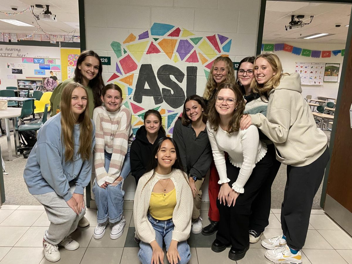 The ASL Club posing for a photo together during one of the weekly meetings