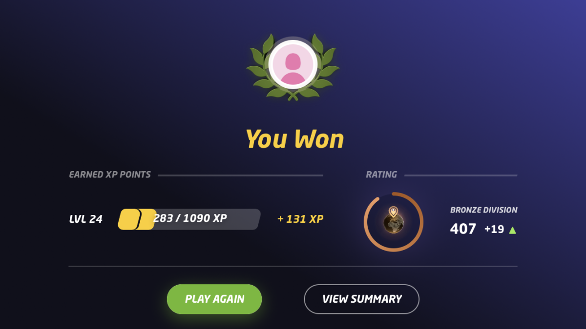 My first win from before I reached level 200 and the platinum division (seriously someone needed to take that game away from me)
