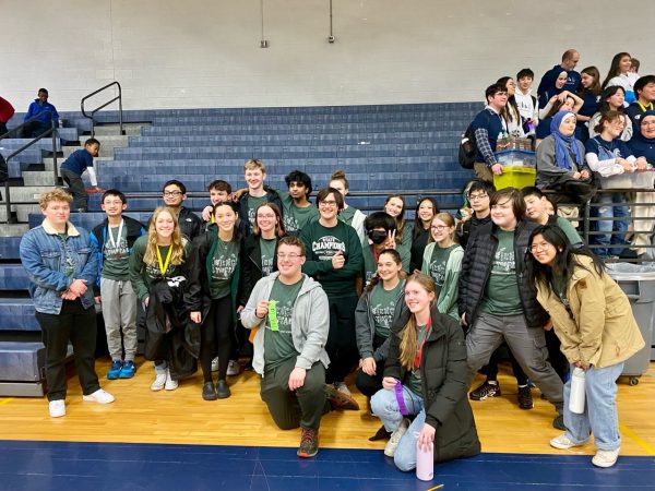 The Science Olympiad team smiles at a recent competition this past Saturday.