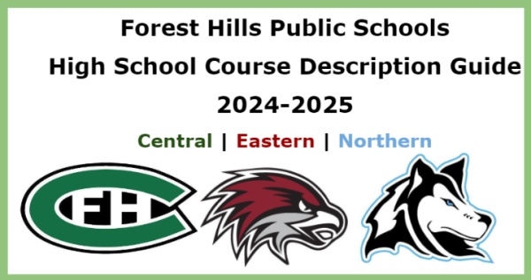 The cover for the High School Course Description guide on the school website. 