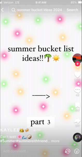 An example of what a bucket list could look like; it could be a Tik Tok or a google slide...