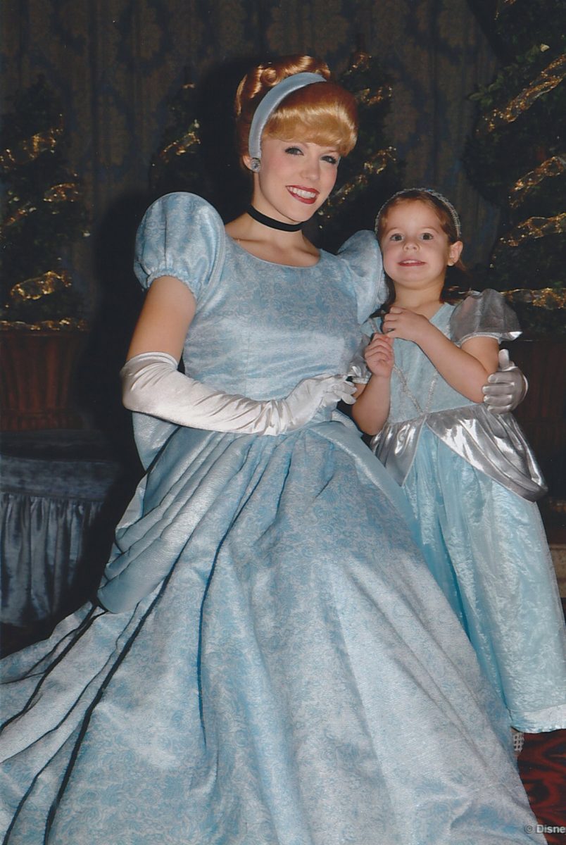 Me in my princess dress with Cinderella at Disney World in 2010