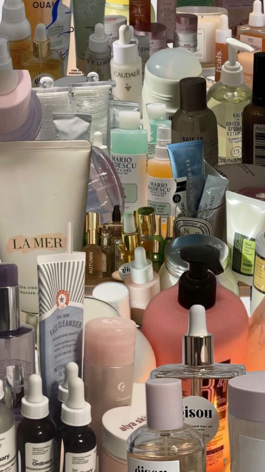 A+collage+of+skincare+products.+