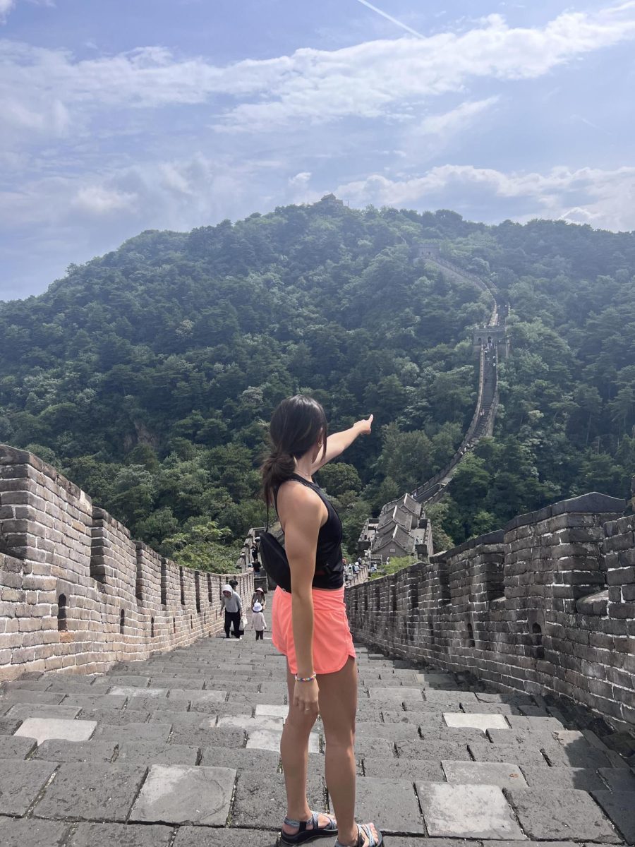 Senior Jia Niemeyer admiring the Great Wall of China