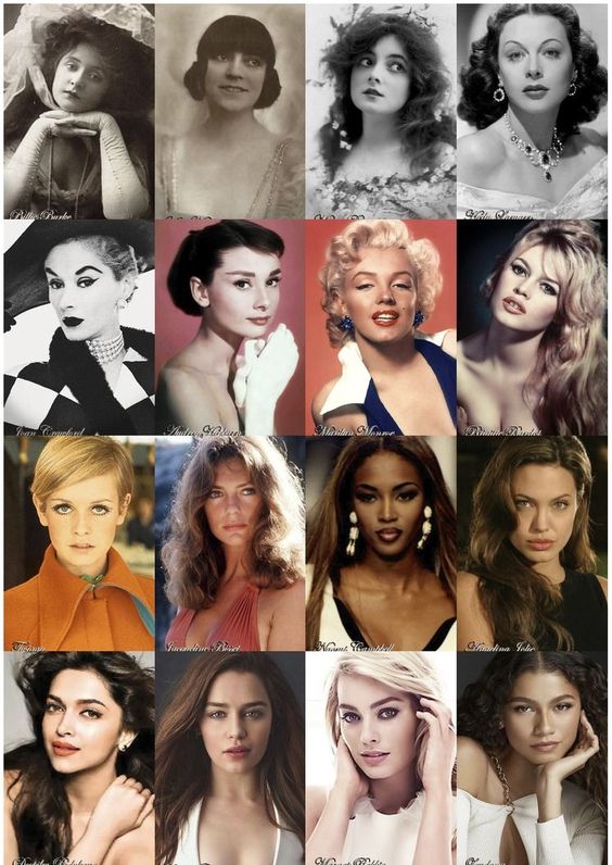 Beauty standards throughout the past decades.
