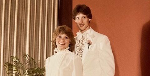 Steve Labenz and his date at their prom dance in 1982.