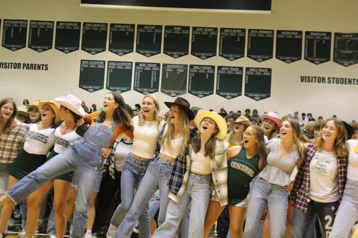 The graduating class of 2024 performing their senior lip sync with the theme of "the wild west."