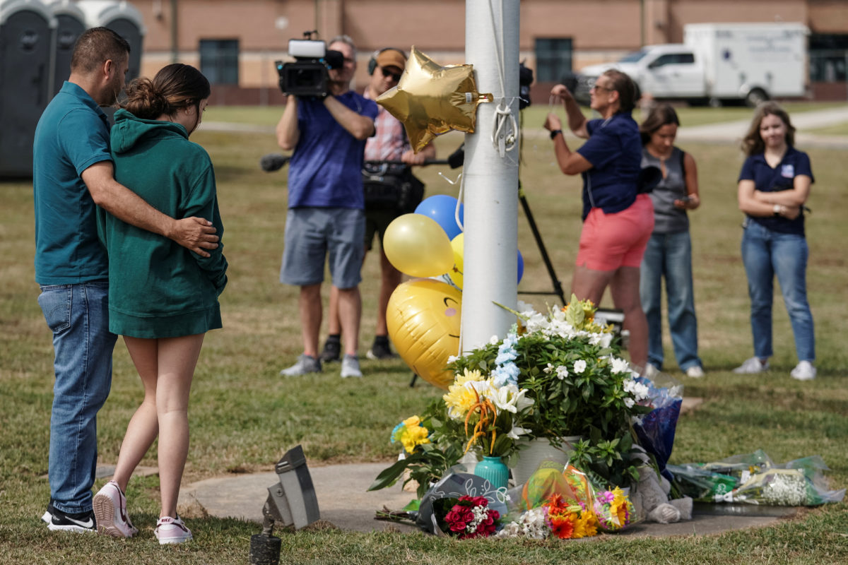 The aftermath of one of many school shootings which causes me so much fear.