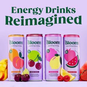 Each flavor of Bloom nutrition's new and improved sparkling energy drinks.