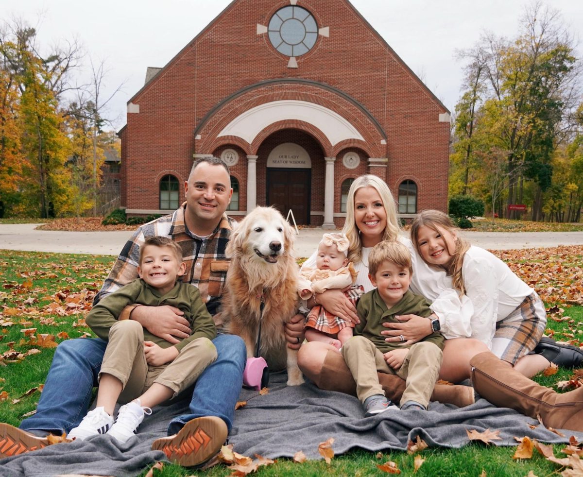 New assistant principal Jacob Strotheide with his wife, two daughters, and two sons. 