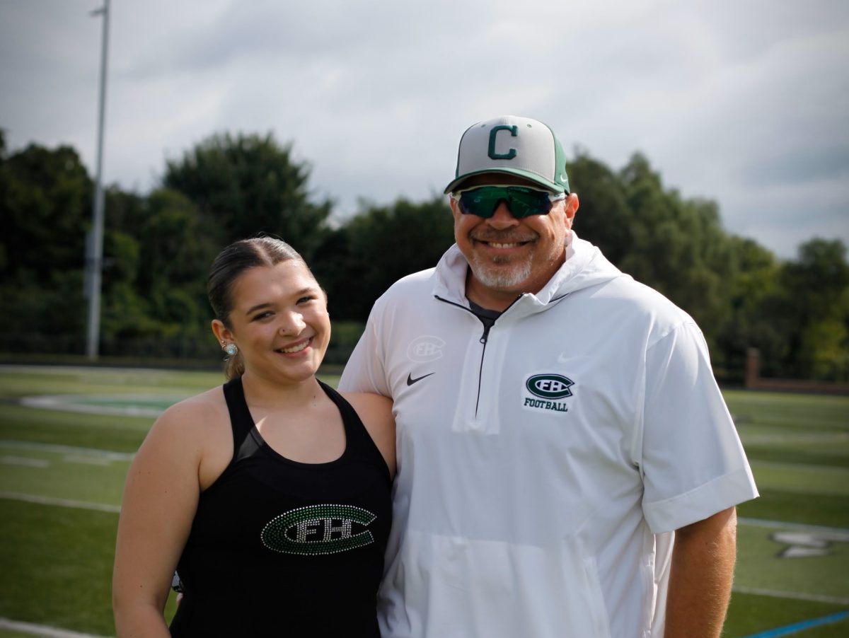 Dave Fortino and his daughter Lindsey on the sidelines.