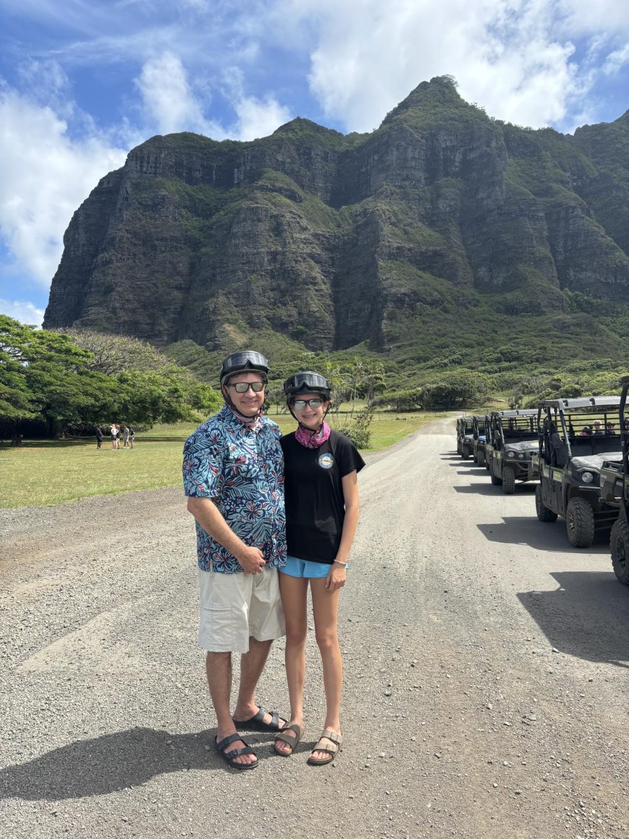 My dad and I in Kualoa Ranch, Hawaii during an ATV tour.