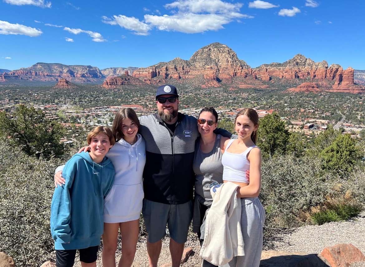 Sophomores Sophia and Ella Haughey celebrating their last spring break at one of their many vacation destinations, the Great Canyon.