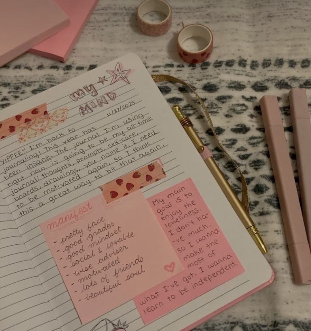 A journal doesn't have to be neat or messy—you have full creative range.