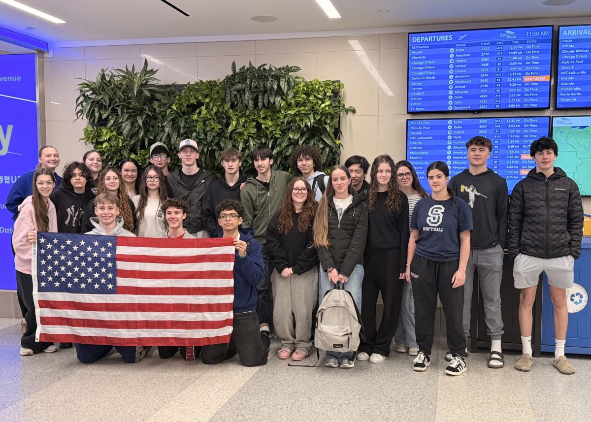 The French students from Strasbourg and students at Forest Hills Central were shown to unusual, new connections.