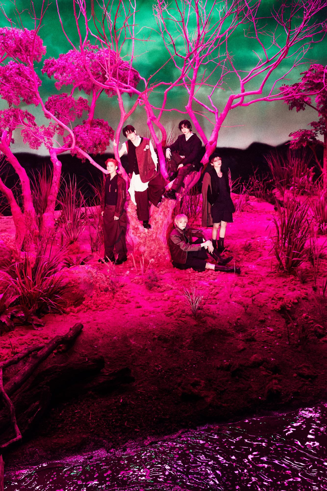 TXT uses multiple metaphors in their concept photos that aren't found in the lyrics, such as being trapped in a forest among thorns.